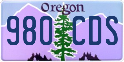 OR license plate 980CDS