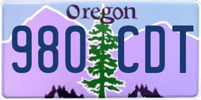 OR license plate 980CDT