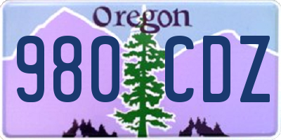 OR license plate 980CDZ