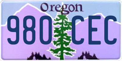 OR license plate 980CEC