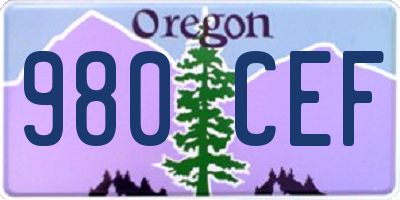 OR license plate 980CEF