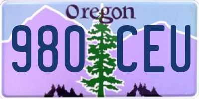 OR license plate 980CEU