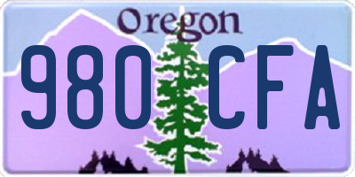 OR license plate 980CFA