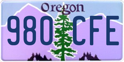 OR license plate 980CFE