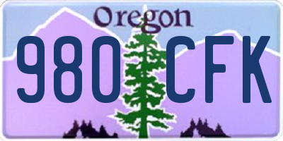 OR license plate 980CFK