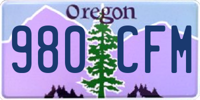 OR license plate 980CFM