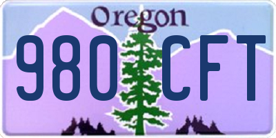 OR license plate 980CFT