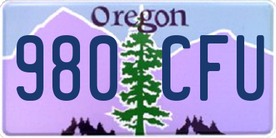 OR license plate 980CFU