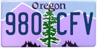 OR license plate 980CFV