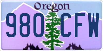 OR license plate 980CFW