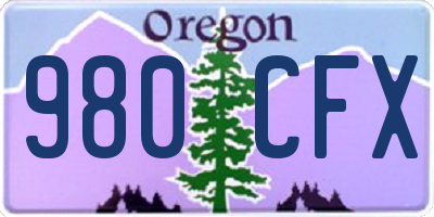 OR license plate 980CFX