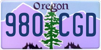 OR license plate 980CGD