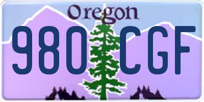 OR license plate 980CGF