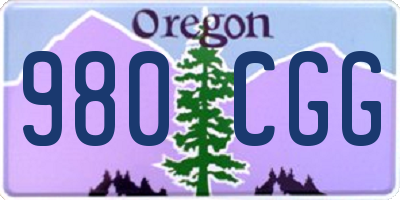 OR license plate 980CGG