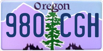 OR license plate 980CGH