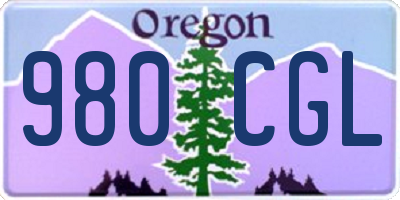OR license plate 980CGL