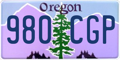 OR license plate 980CGP