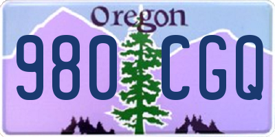 OR license plate 980CGQ