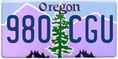 OR license plate 980CGU