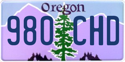 OR license plate 980CHD