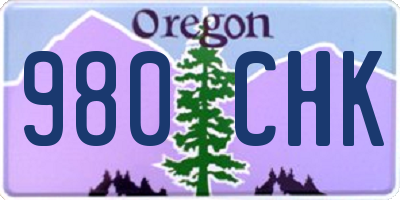OR license plate 980CHK