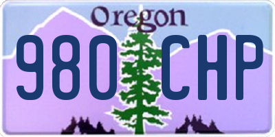 OR license plate 980CHP