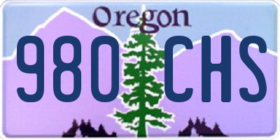 OR license plate 980CHS