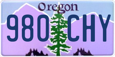 OR license plate 980CHY