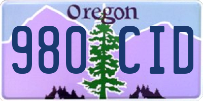 OR license plate 980CID
