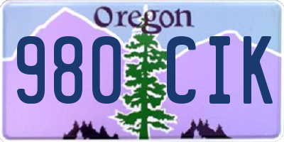 OR license plate 980CIK