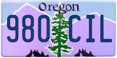 OR license plate 980CIL