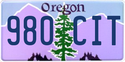 OR license plate 980CIT