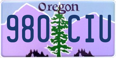 OR license plate 980CIU