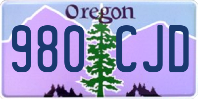OR license plate 980CJD