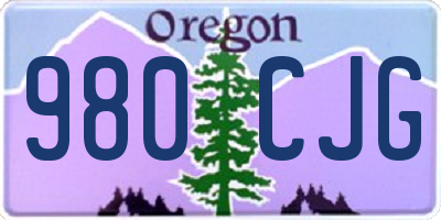 OR license plate 980CJG