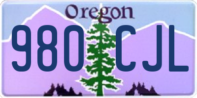 OR license plate 980CJL