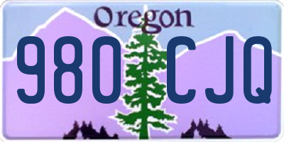 OR license plate 980CJQ