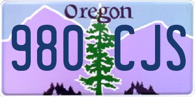 OR license plate 980CJS