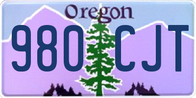 OR license plate 980CJT