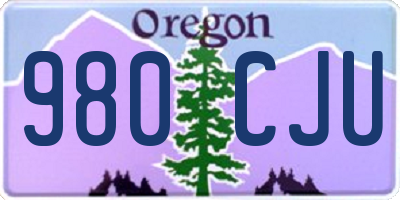 OR license plate 980CJU