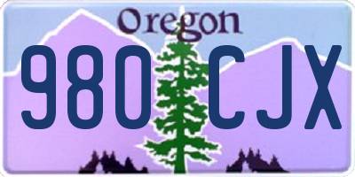 OR license plate 980CJX