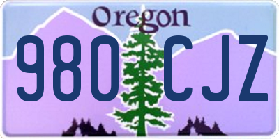 OR license plate 980CJZ