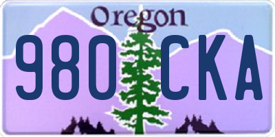 OR license plate 980CKA