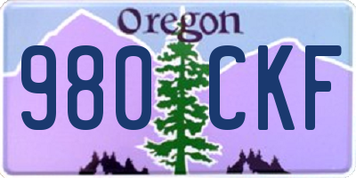 OR license plate 980CKF