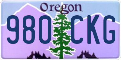 OR license plate 980CKG