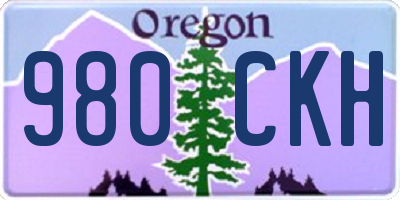 OR license plate 980CKH
