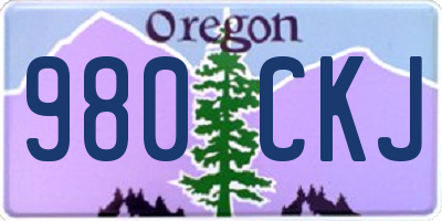 OR license plate 980CKJ