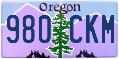 OR license plate 980CKM