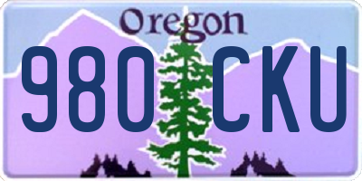OR license plate 980CKU