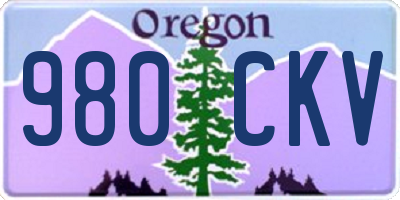 OR license plate 980CKV